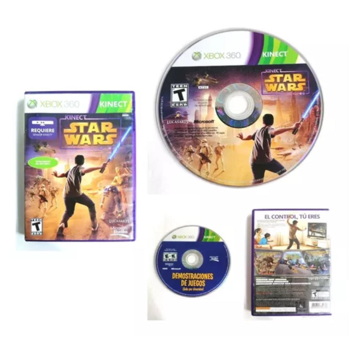 Juego disco Xbox 360 Kinect Star Wars gamer físico consola cartucho