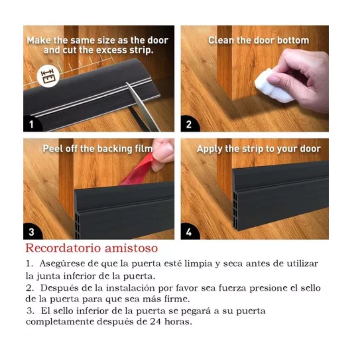 Sello Adhesivo A Prueba De Polvo Para Puertas Y Ventanas NEGRO