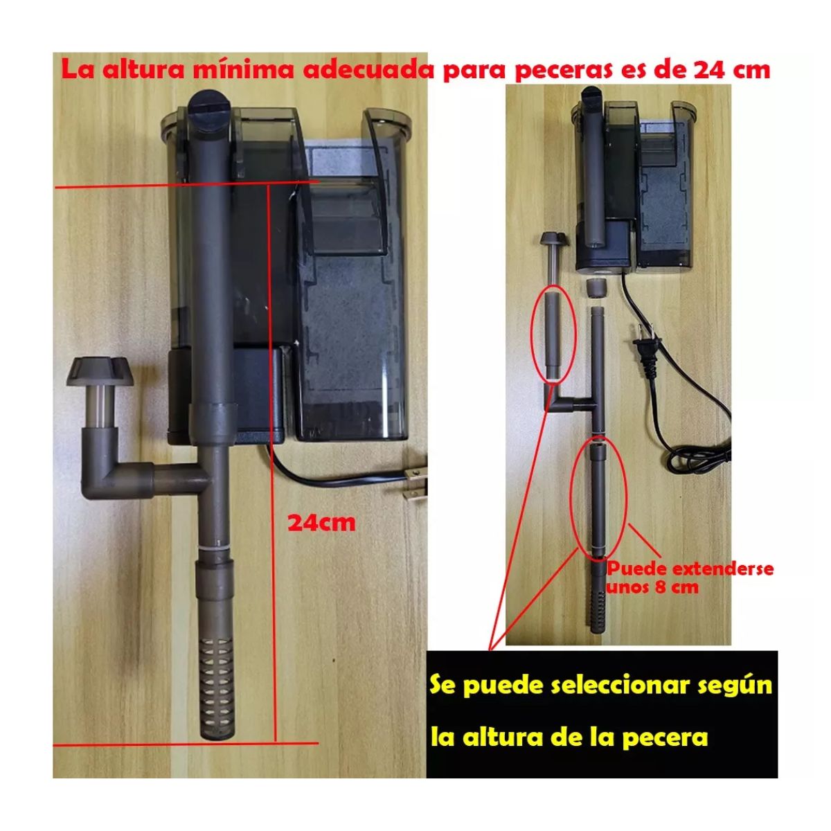 Filtro Compacto En Cascada Para Acuarios, Peceras, De 20 A 5 BLANCO