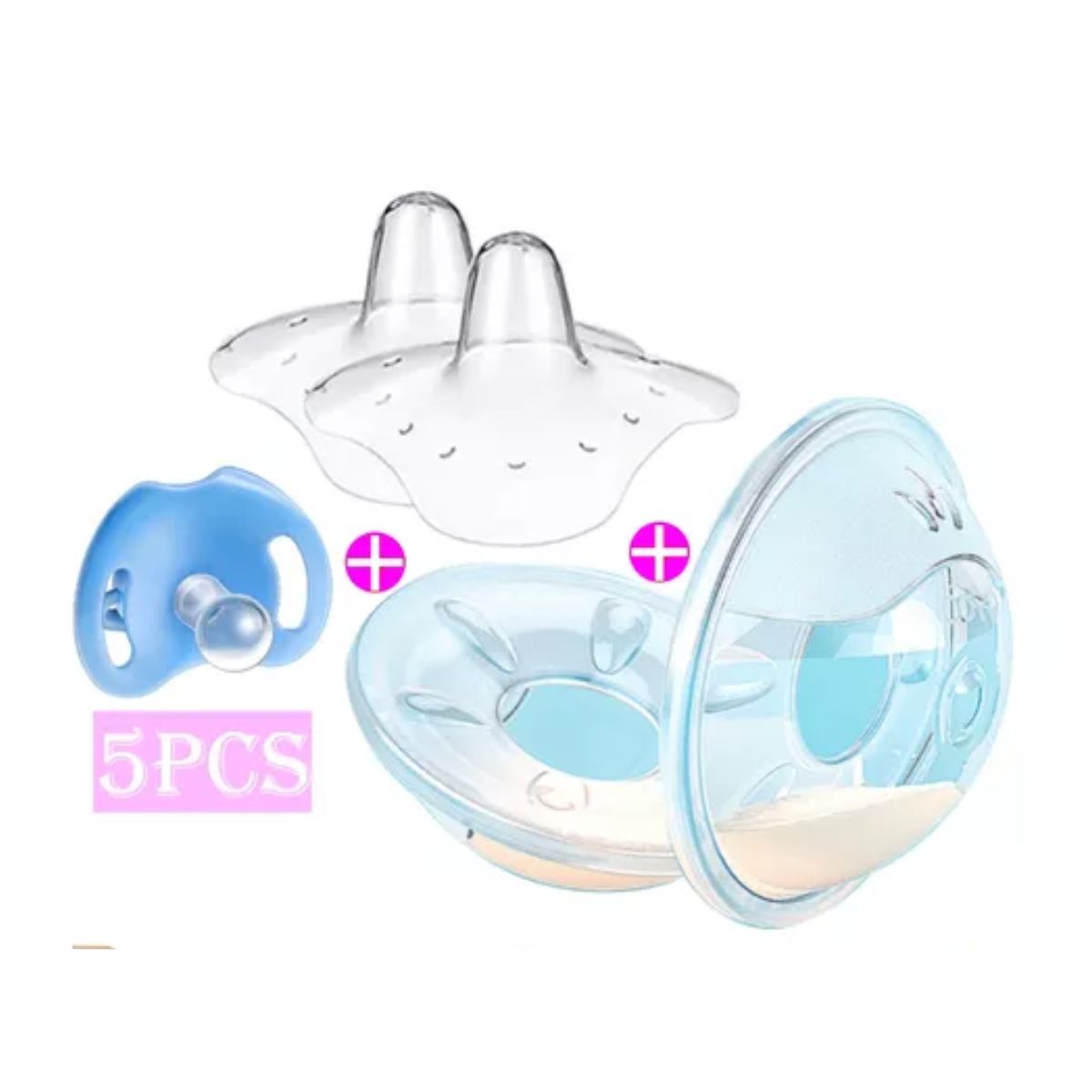 Conchas Recolectoras Leche Materna+pezoneras Lactancia 5pcs 