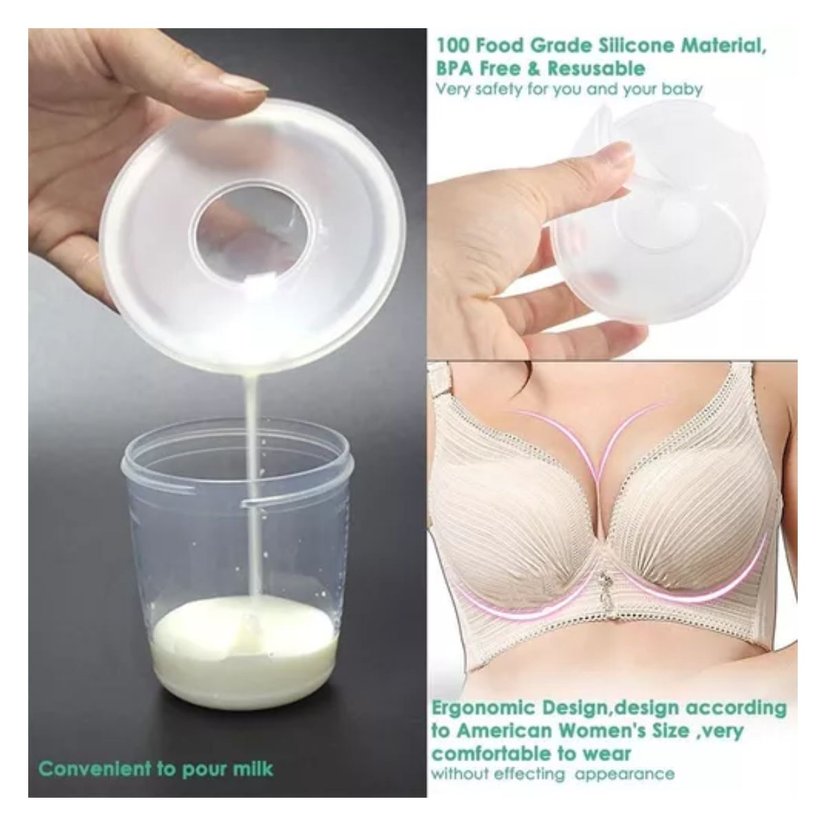 Conchas Recolectoras Leche Materna+pezoneras Lactancia 5pcs 