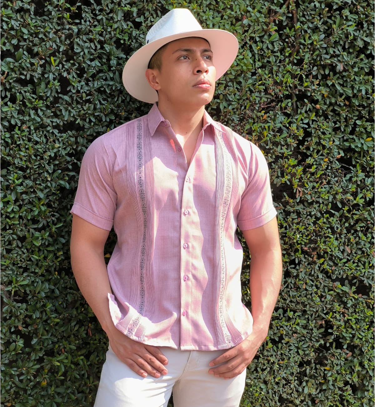 Guayabera Lino Fresco Manga Corta Incluye Cubre Polvos 