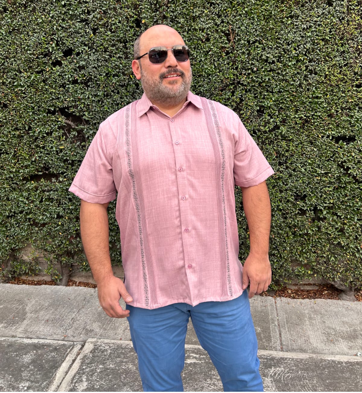 Guayabera Lino Fresco Manga Corta Incluye Cubre Polvos 