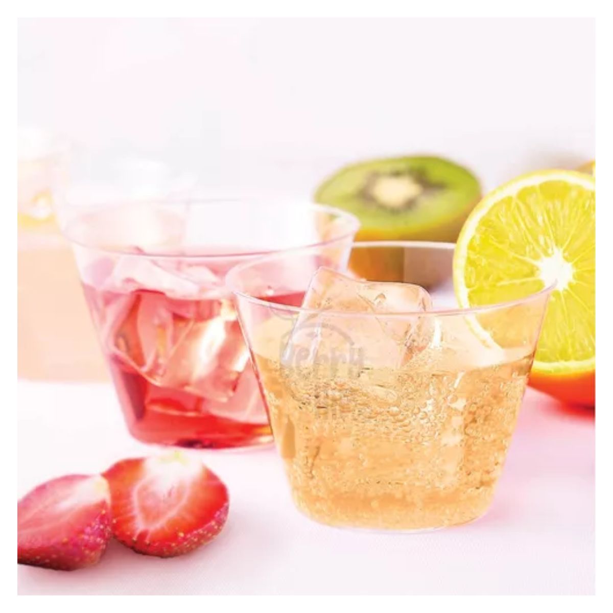 100 Vasos Desechables De Plástico Tipo Cristal TRANSPARENTE