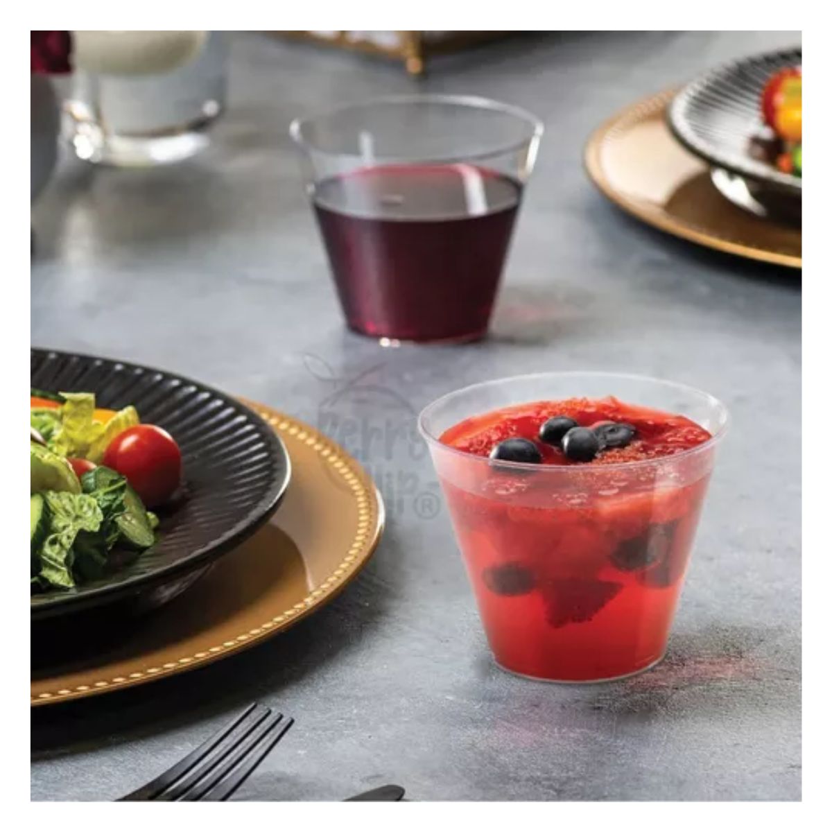 100 Vasos Desechables De Plástico Tipo Cristal TRANSPARENTE