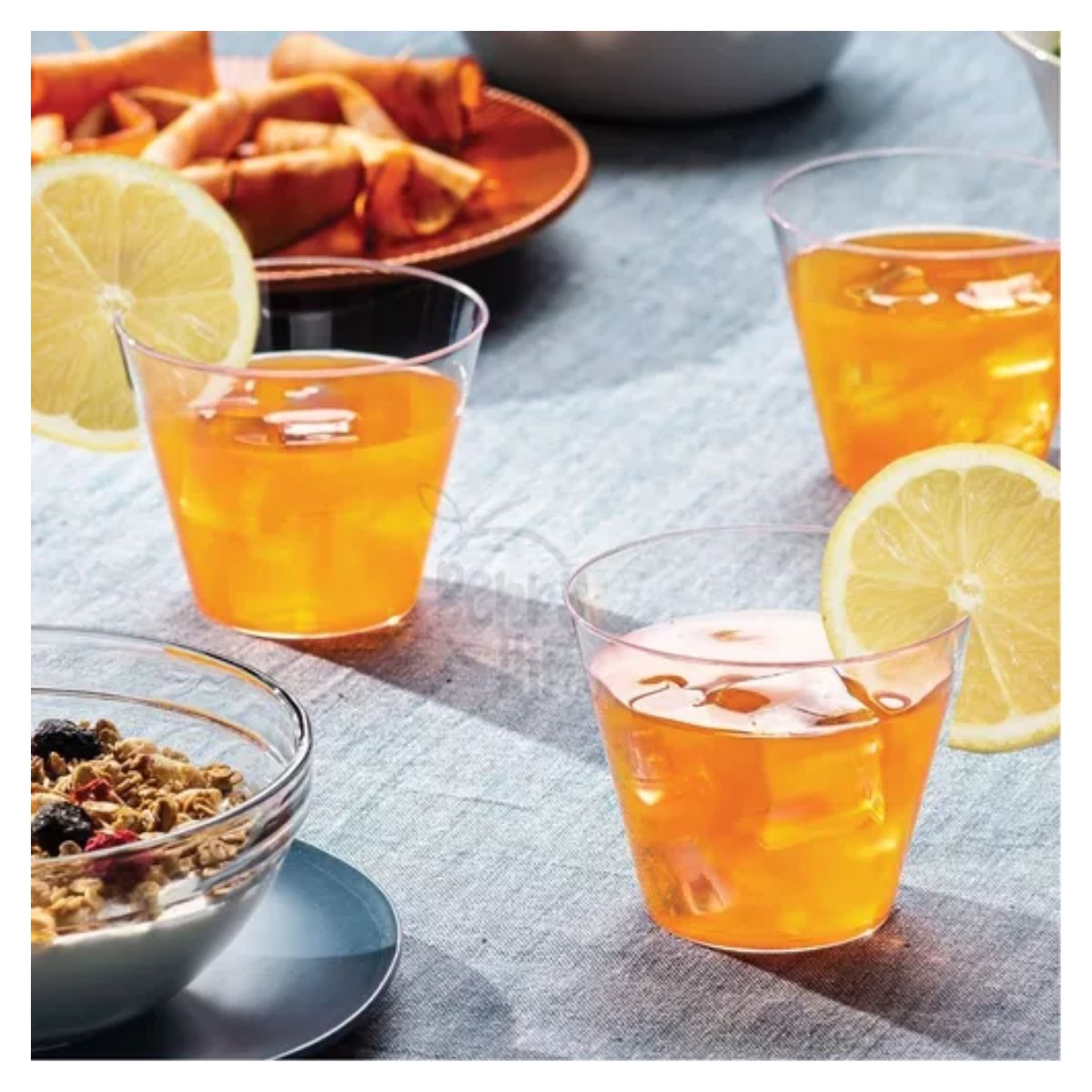 100 Vasos Desechables De Plástico Tipo Cristal TRANSPARENTE