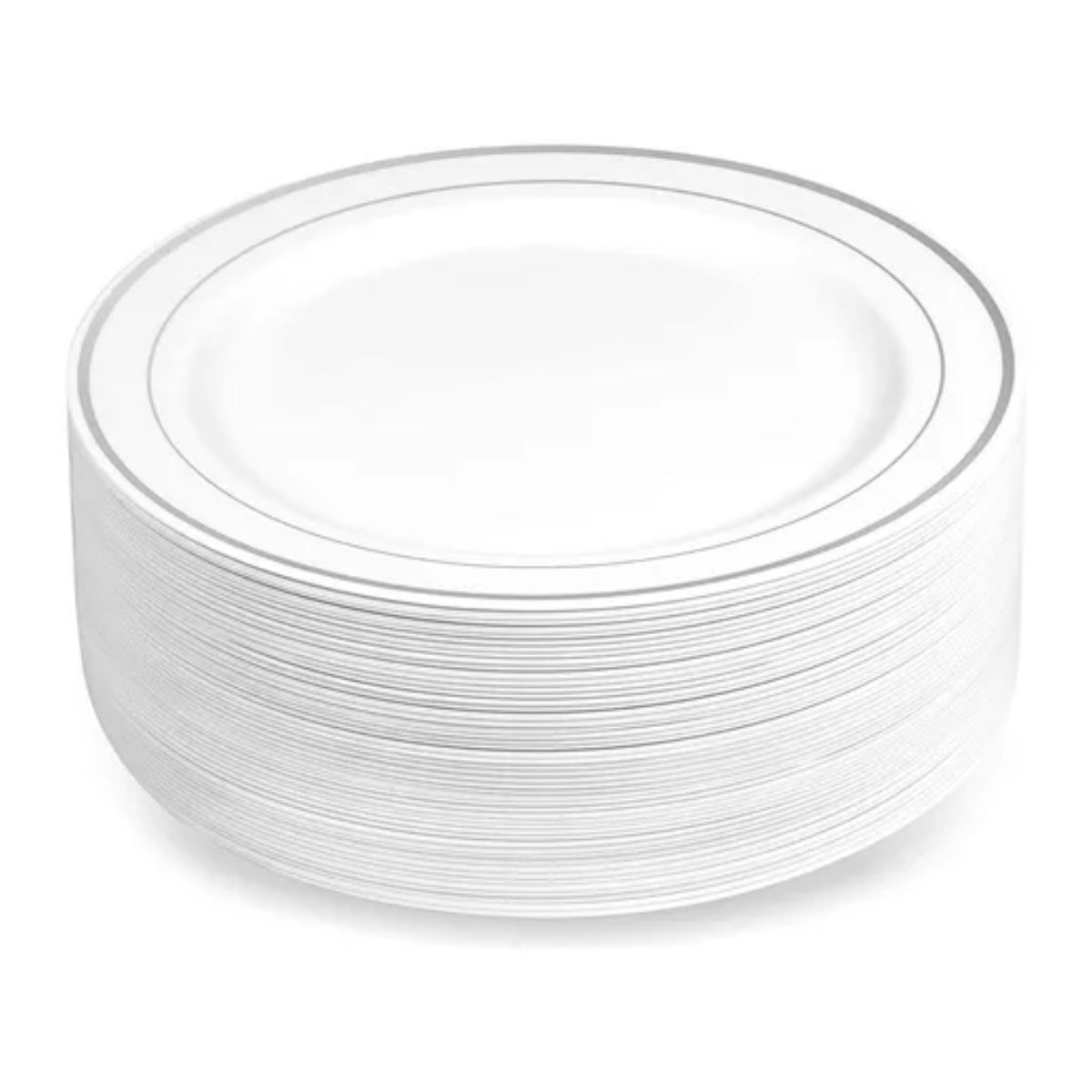 Platos Grandes Desechables Elegantes Plástico Para Fiesta BLANCO