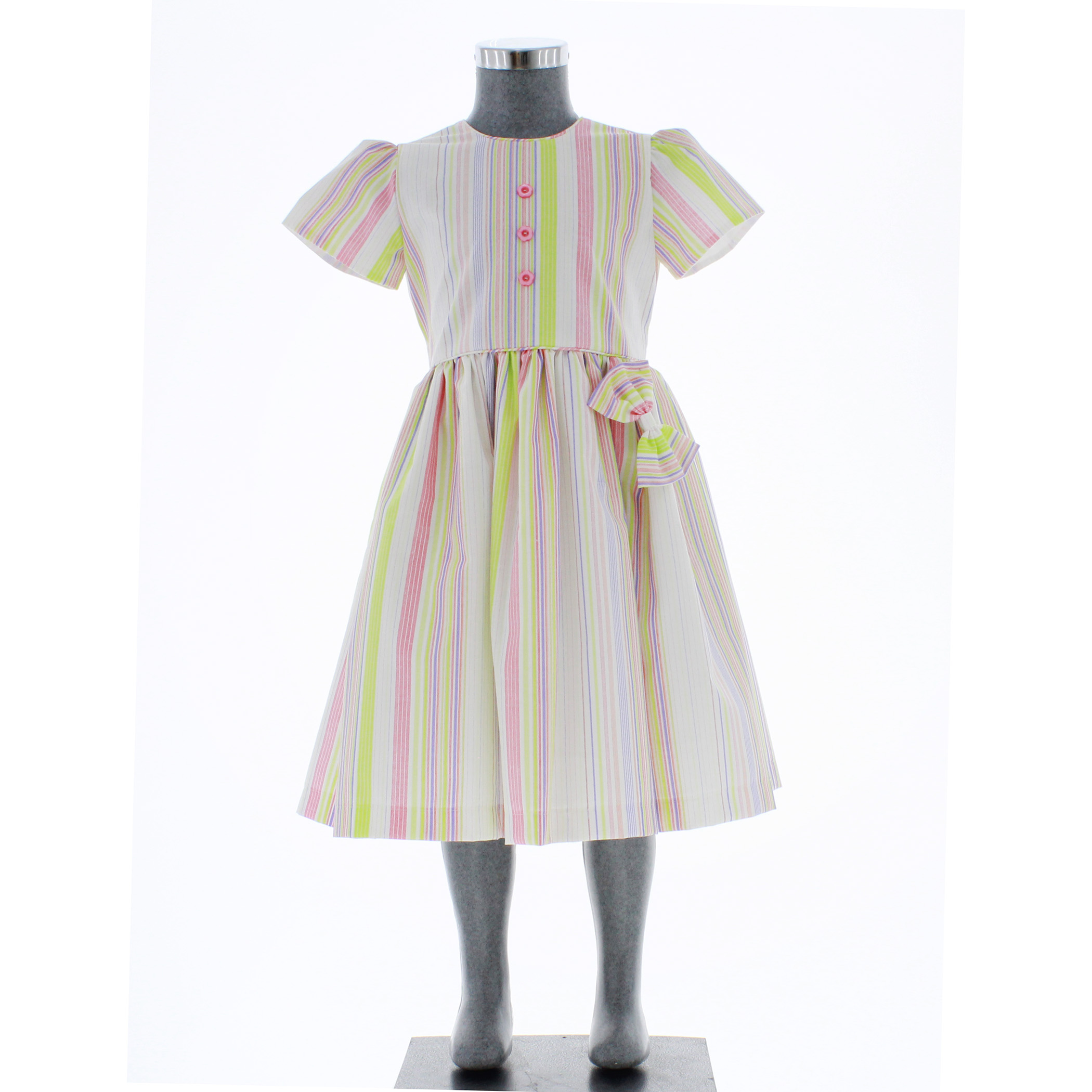 Vestido Niña Rayado Blanco 1 a 8 años 3570.