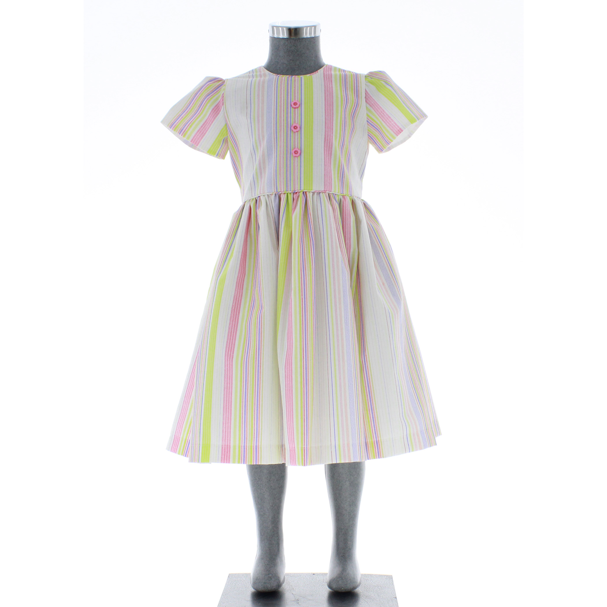 Vestido Niña Rayado Blanco 1 a 8 años 3570.