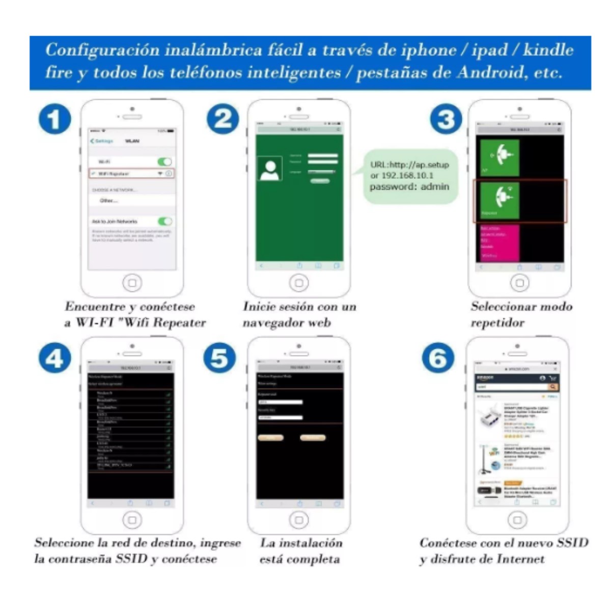 Repetidor Y Amplificador De Señal Wifi 300mbps Inalámbrico Extensor RJ45 rompe muros internet casa