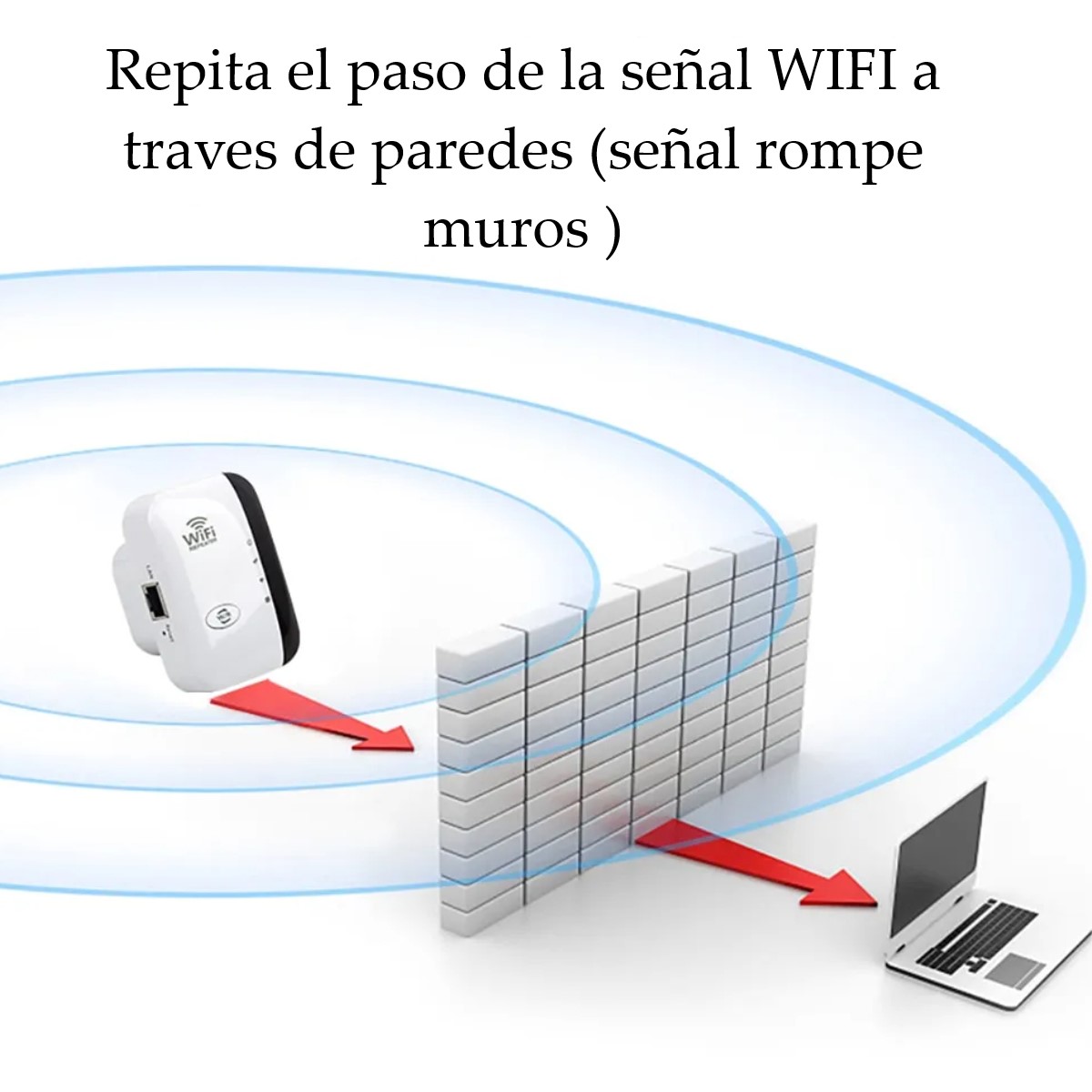 Repetidor Y Amplificador De Señal Wifi 300mbps Inalámbrico Extensor RJ45 rompe muros internet casa