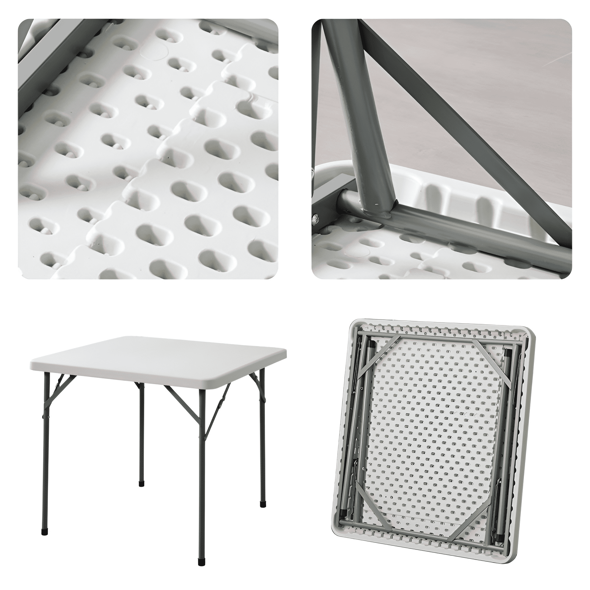 MESA DE PLASTICO CUADRADA PLEGABLE ECOMLAB HP-84F JARDIN