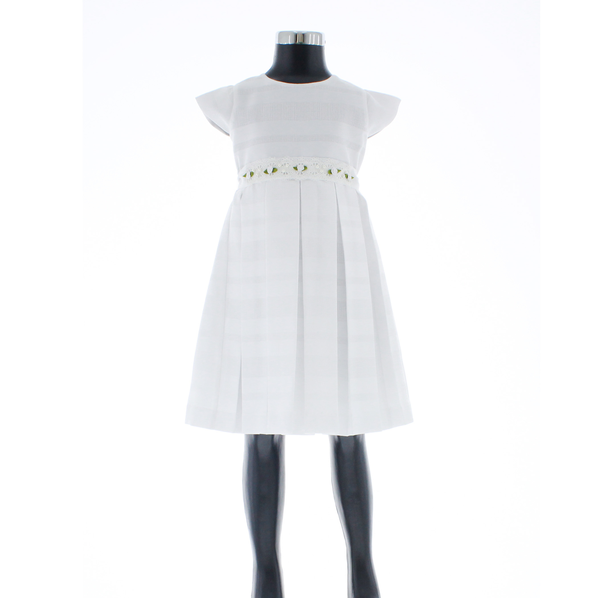 Vestido Niña Blanco 1 a 8 años Presentación Ceremonia Primera Comunion 3575.