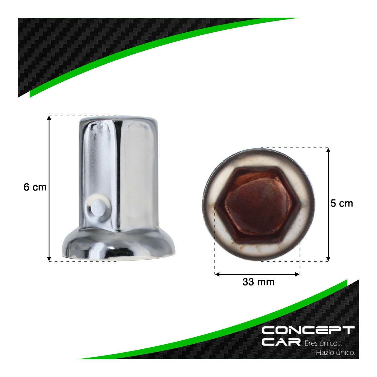 20 Capuchon Cubre Tuerca Camion Trailer Metalico Cromo 33mm