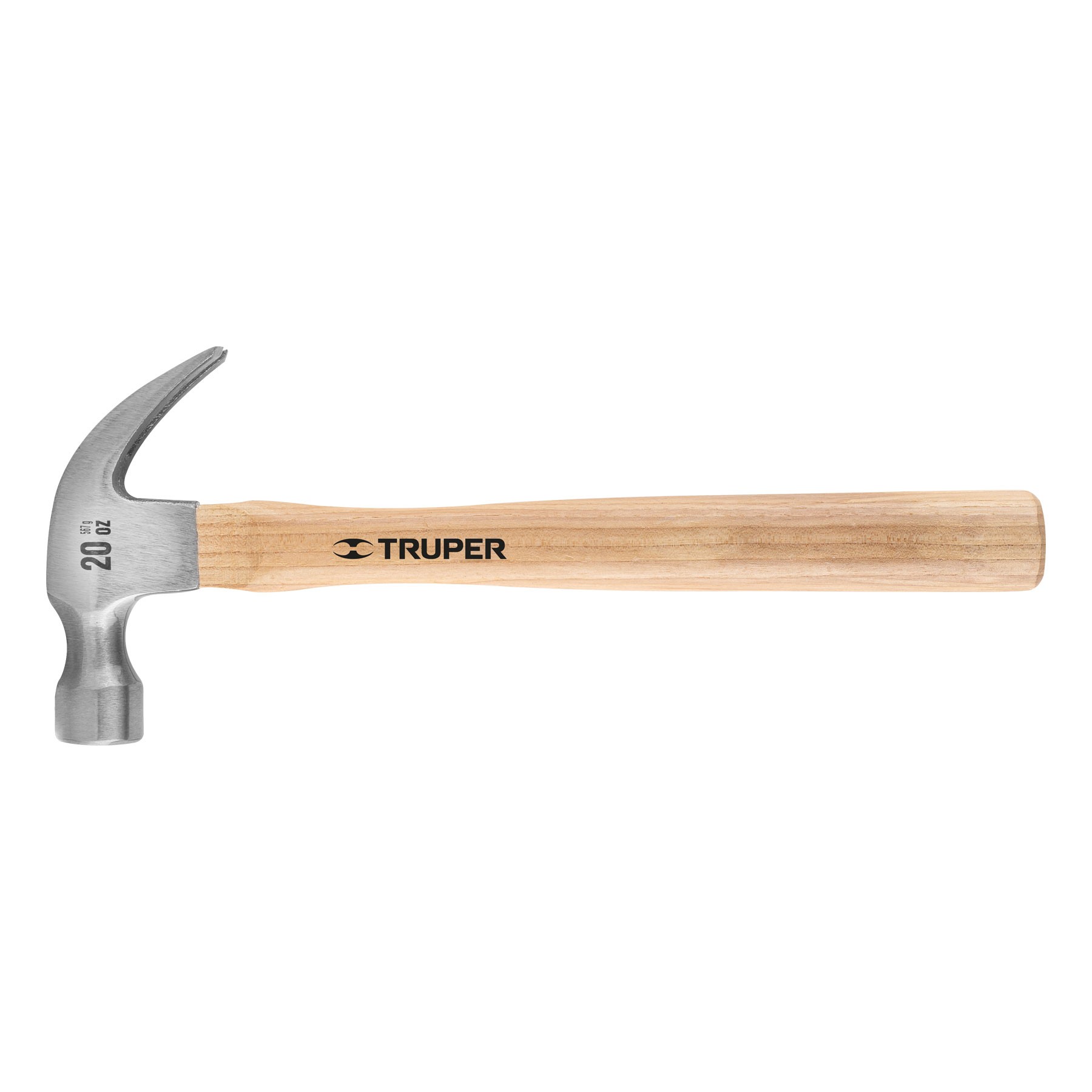 MARTILLO PULIDO 20 OZ UÑA CURVA, MANGO MADERA, TRUPER 16753