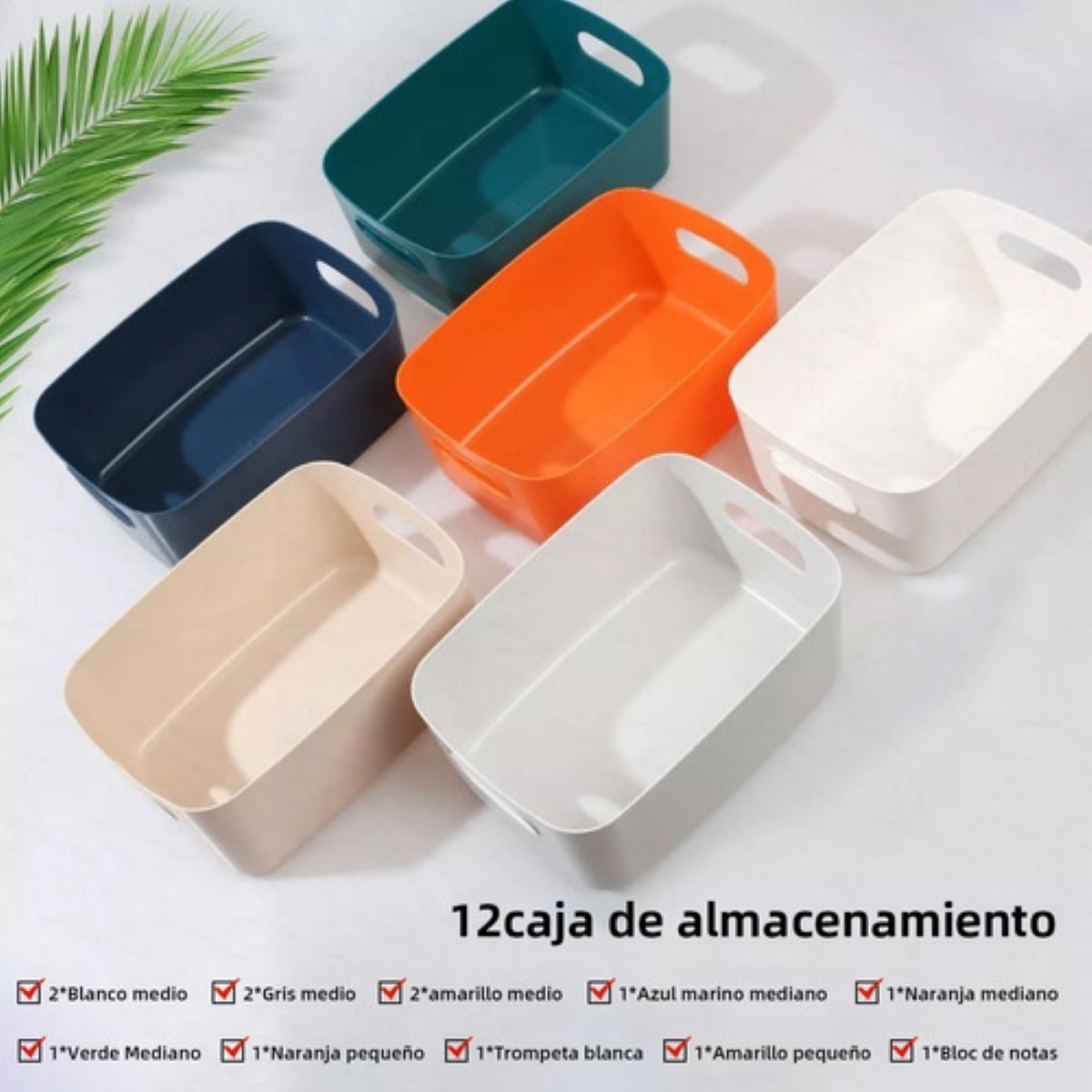 Caja De Almacenamiento Para Cosméticos Y Papelería,12pzs COLORES 