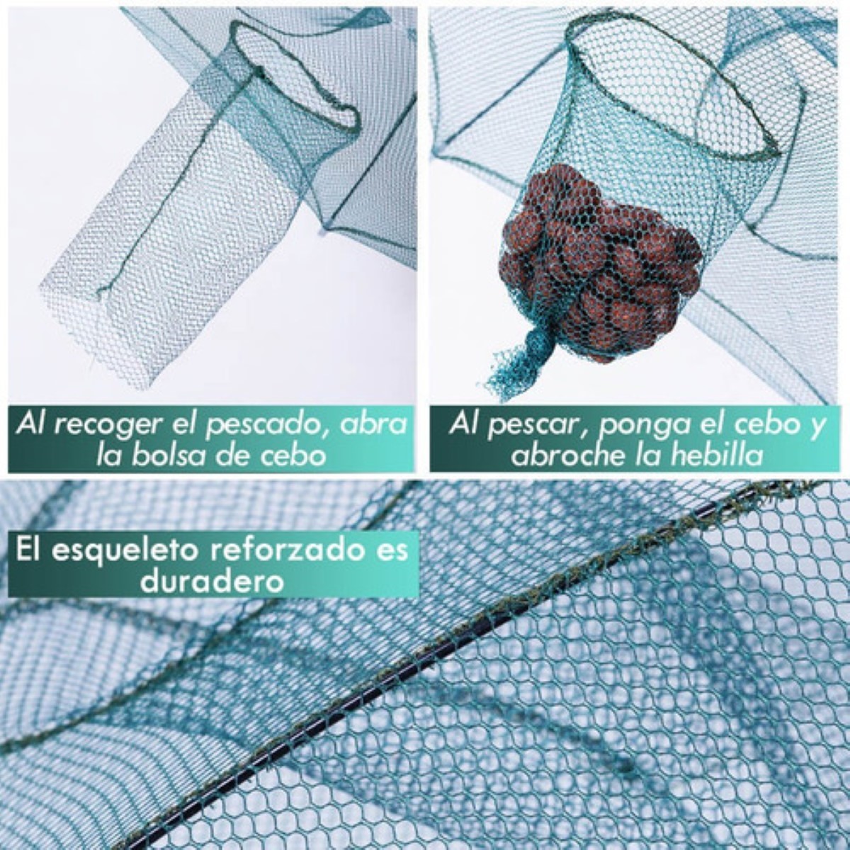 Trampa Plegable Pesca Para Cangrejos Peces Camaron 2 Agujero negro