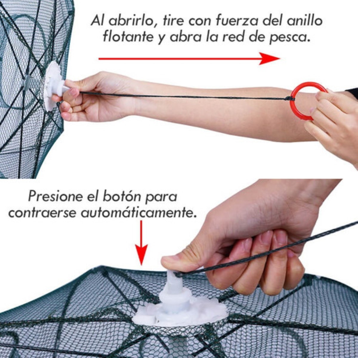 Trampa Plegable Pesca Para Cangrejos Peces Camaron 2 Agujero negro