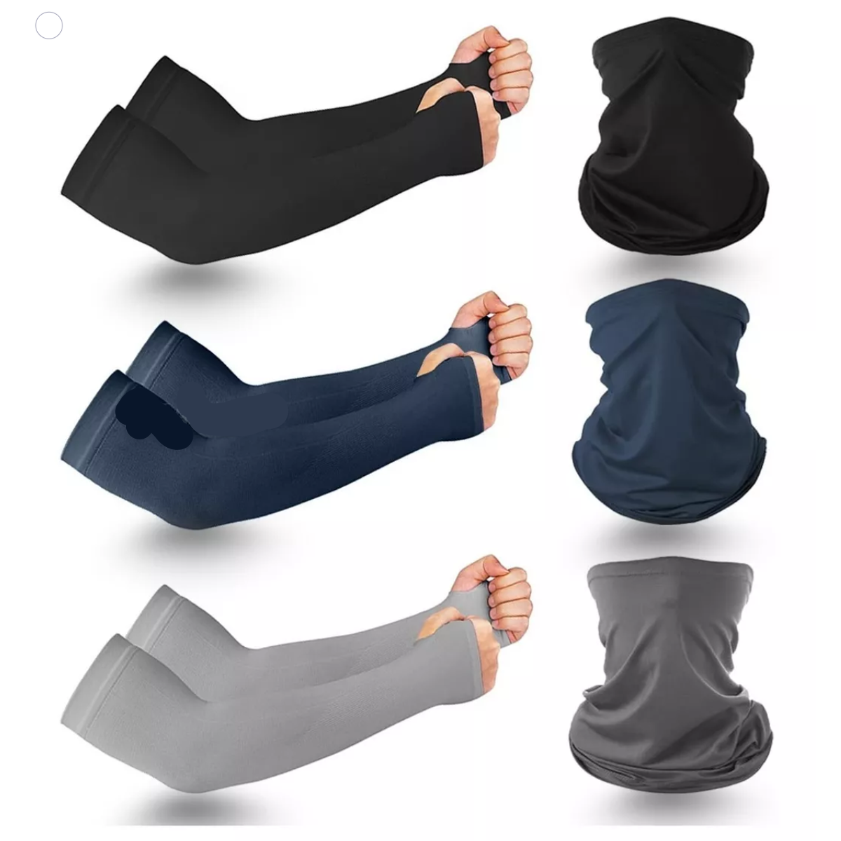 Set 3 Par Bandana Y Mangas Deportivas Para Brazo Moto Sol Uv Multicolor