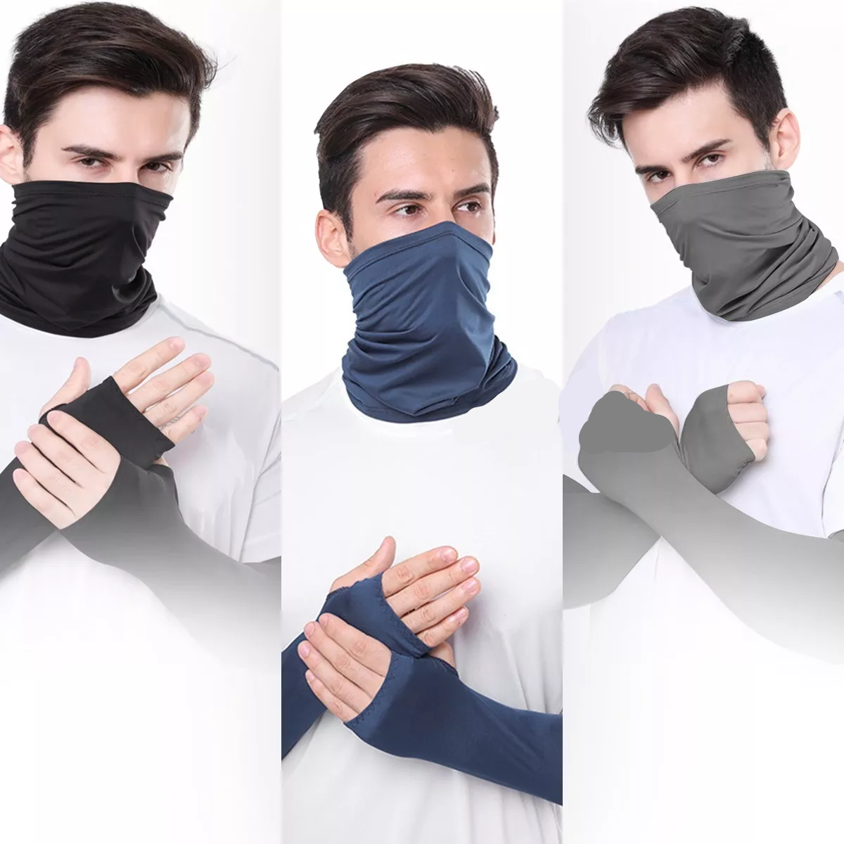 Set 3 Par Bandana Y Mangas Deportivas Para Brazo Moto Sol Uv Multicolor