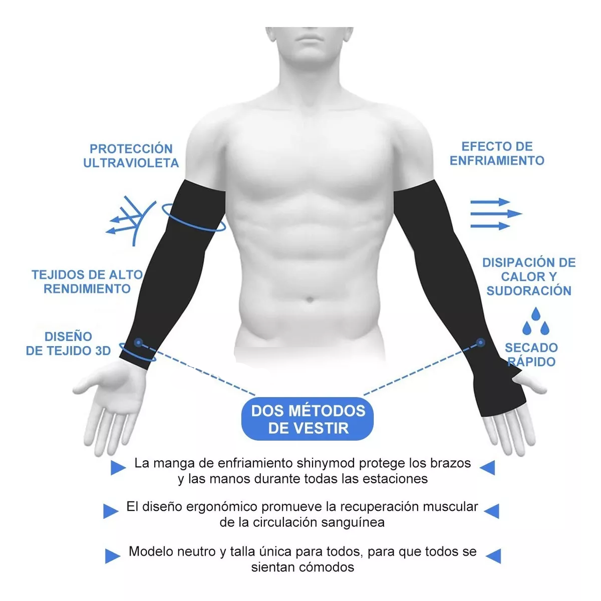 Set 3 Par Bandana Y Mangas Deportivas Para Brazo Moto Sol Uv Multicolor