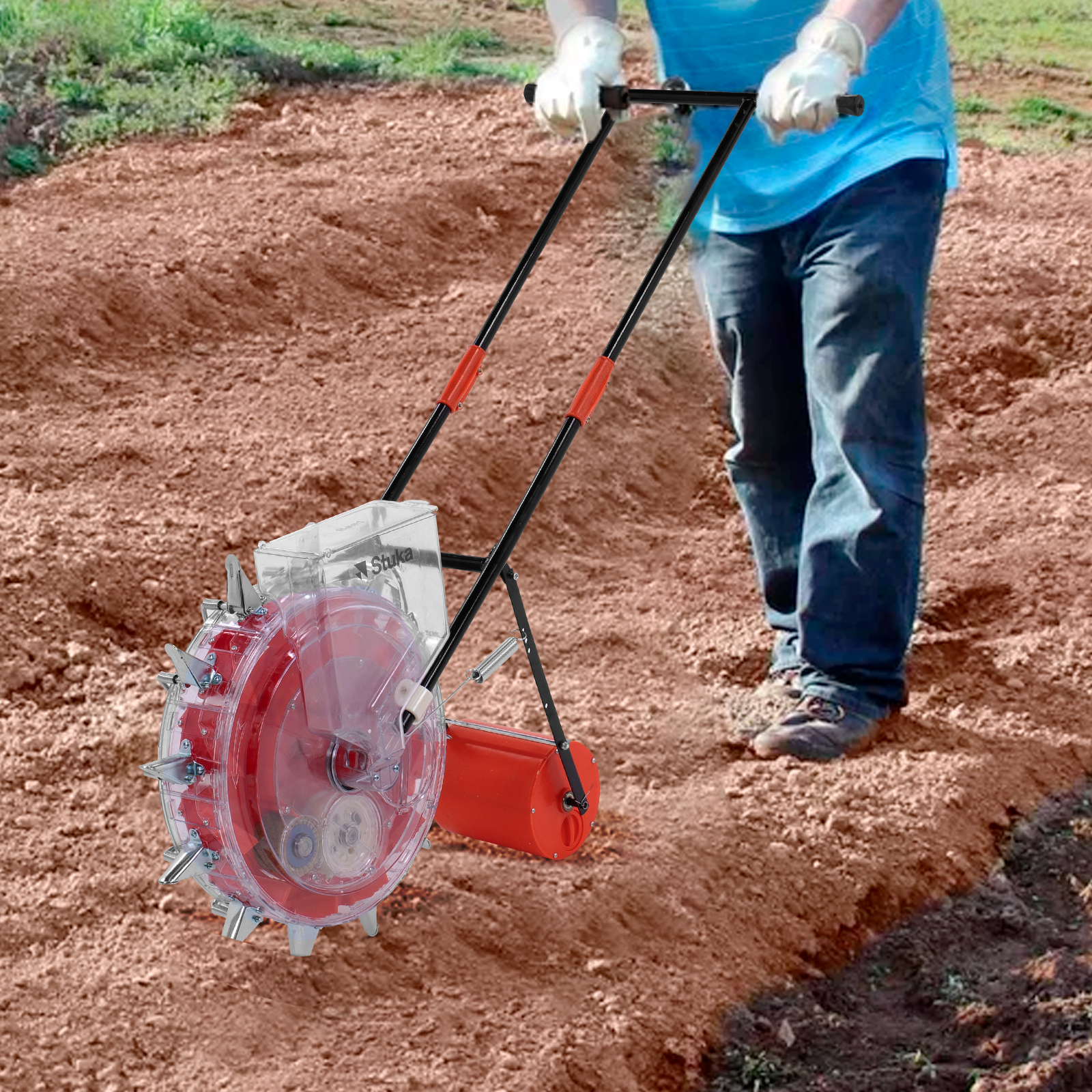 Sembradora Manual De Semillas FORLÍ C/Contenedor | 12 Picos | 6 Discos Intercambiables