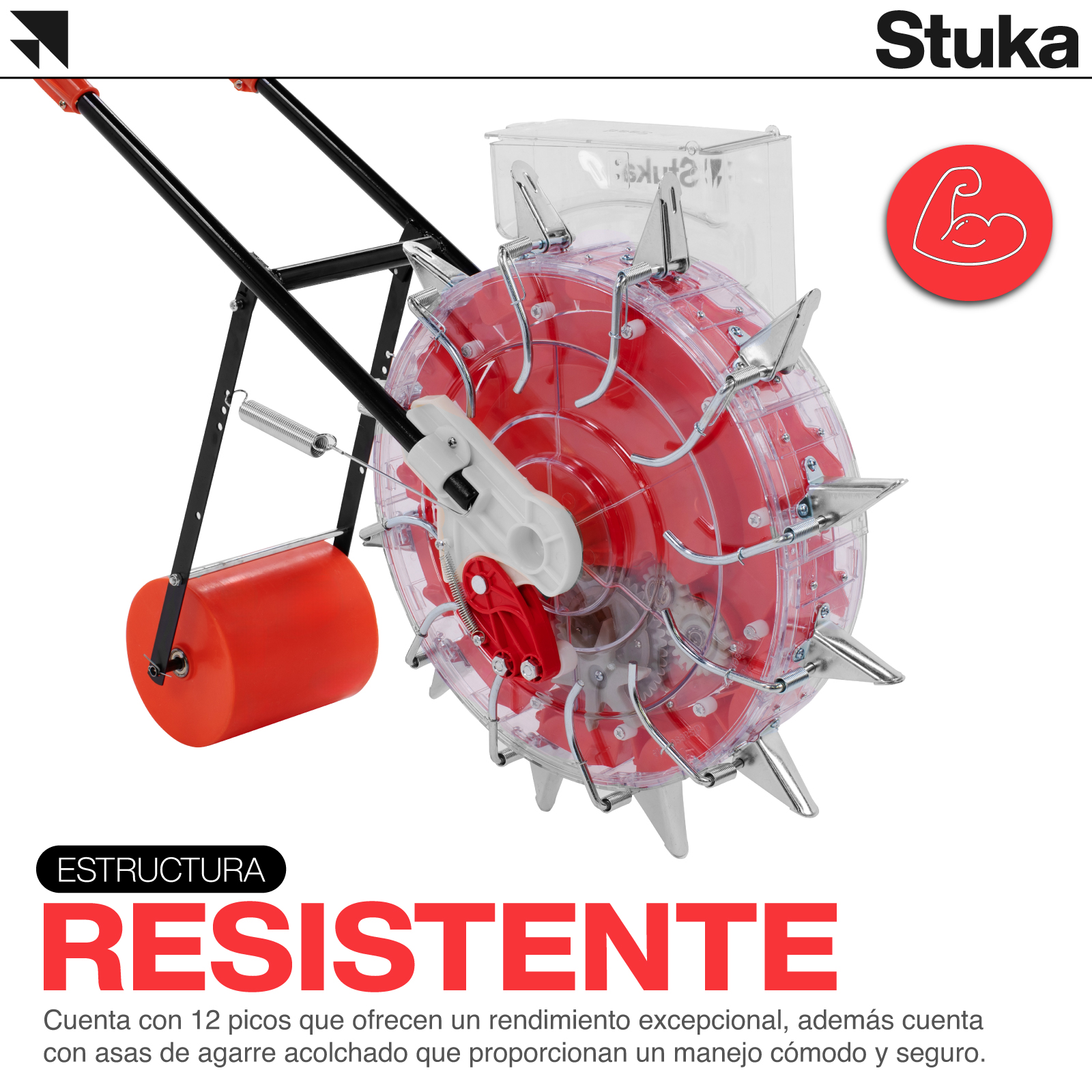 Sembradora Manual De Semillas FORLÍ C/Contenedor | 12 Picos | 6 Discos Intercambiables