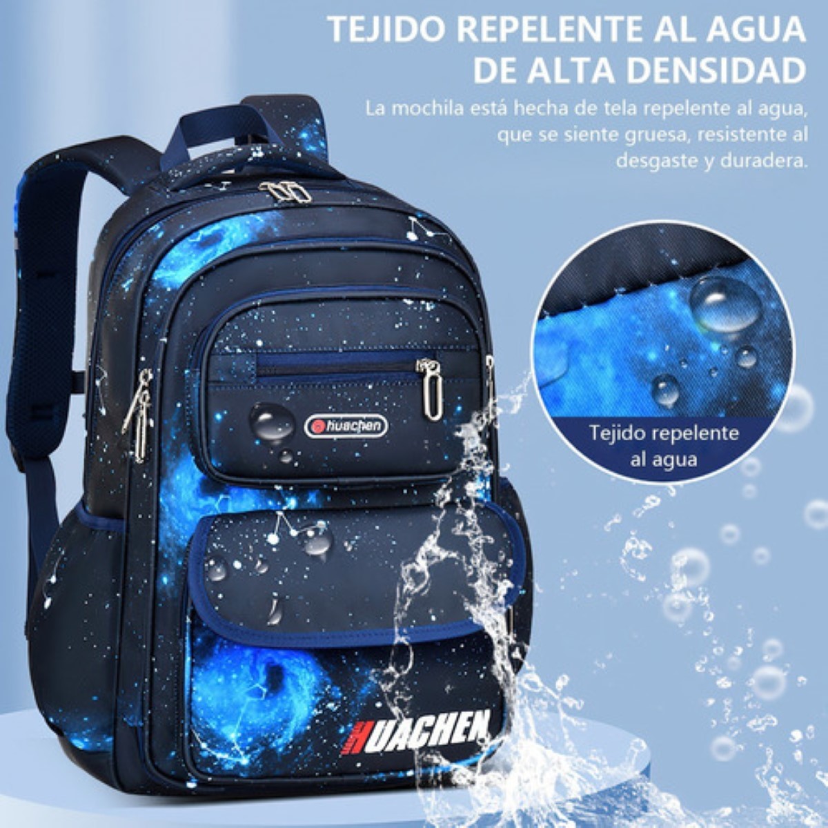 Mochila escolar Genérica color azul 35L