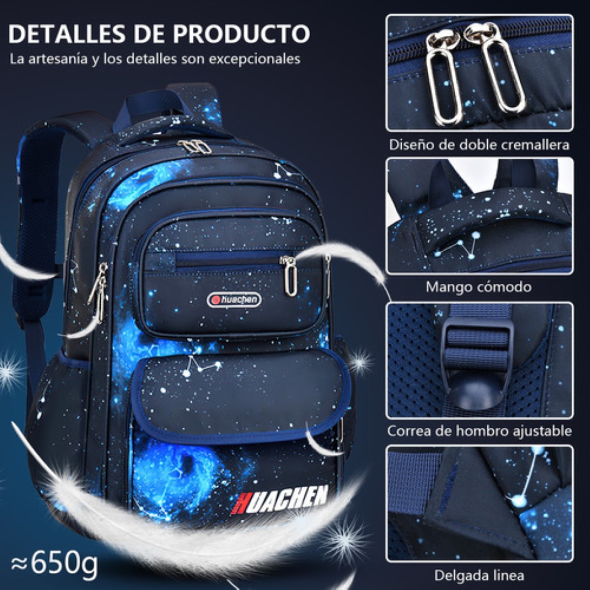 Mochila escolar Genérica color azul 35L