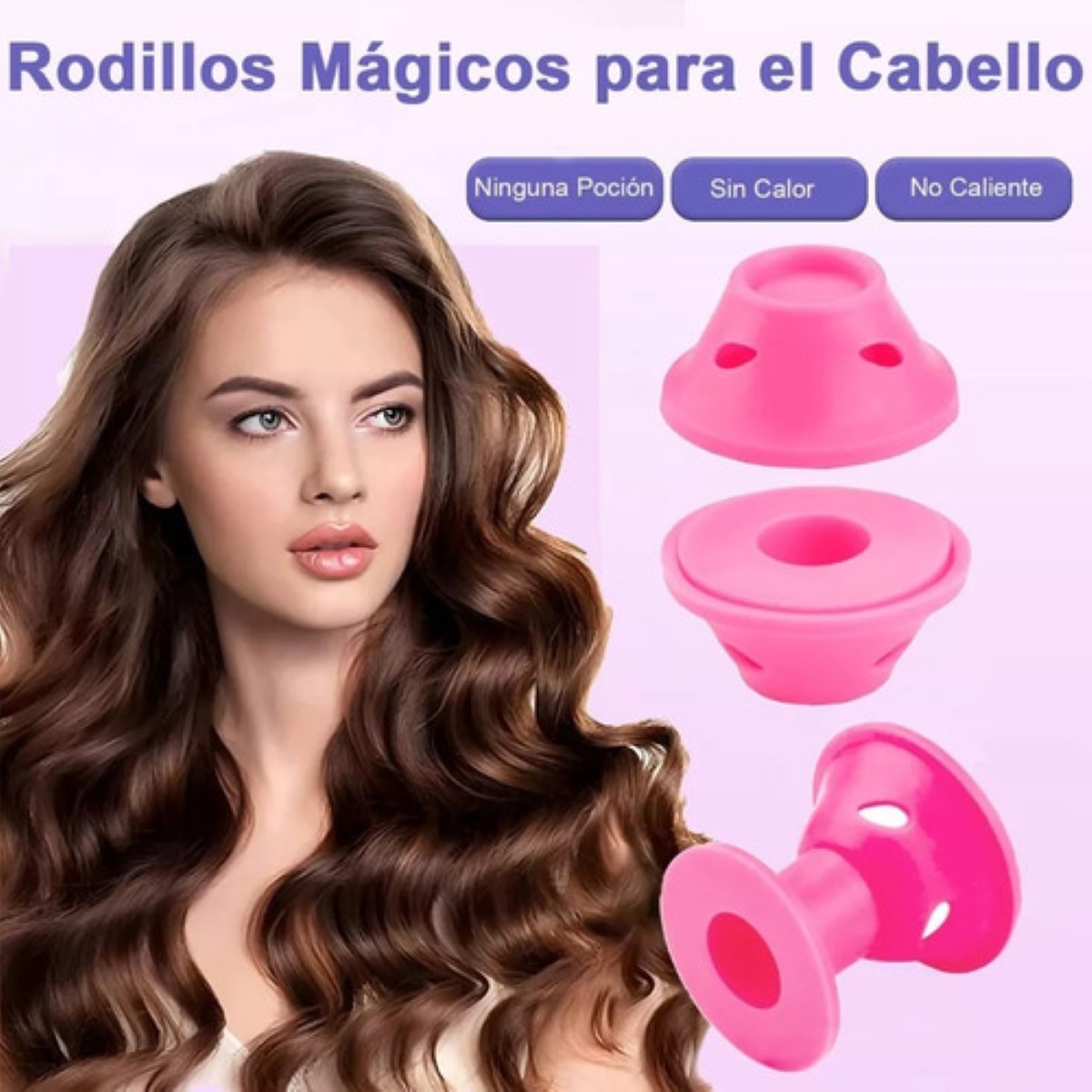 40 Rulos De Pelo Mágicos,rizadores De Silicona Para Mujeres ROSA