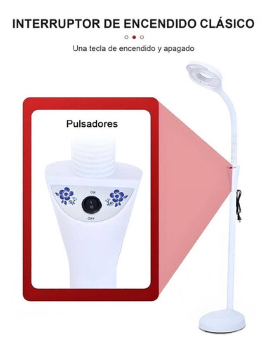 Lampara Estetica Lupa 8x Pedestal Para Tatuajes Maquillaje blanco