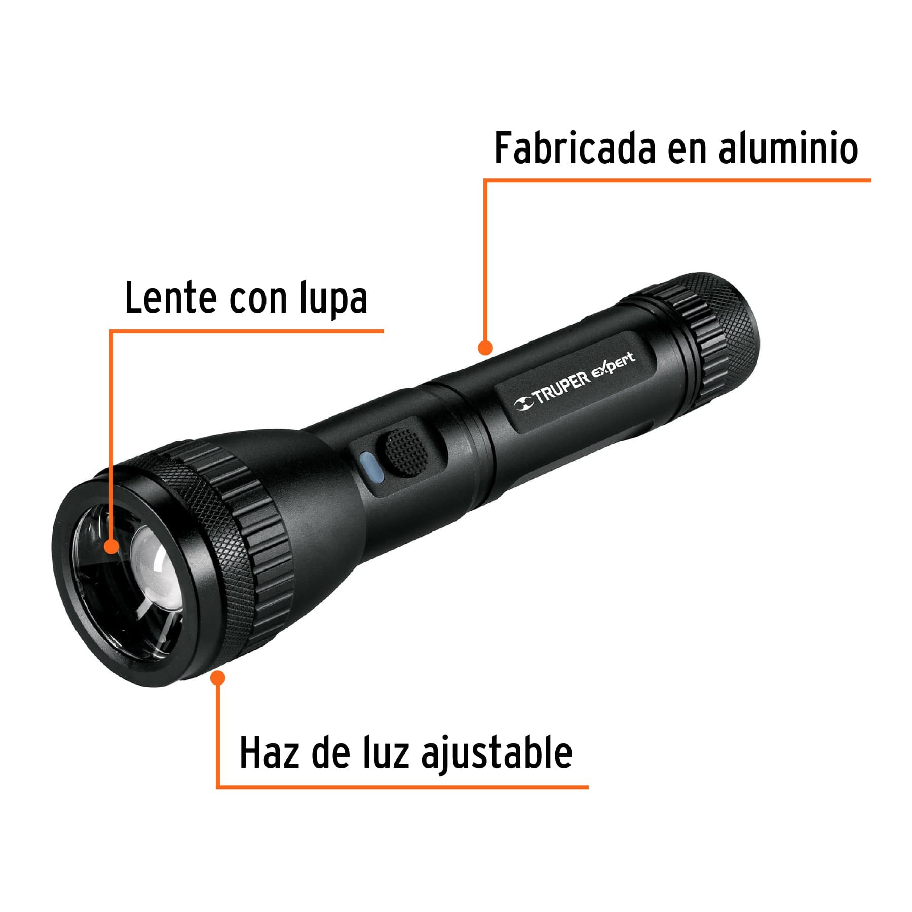 LINTERNA LED RECARGABLE DE ALUMINIO 820 LM, TRUPER EXPERT 16779