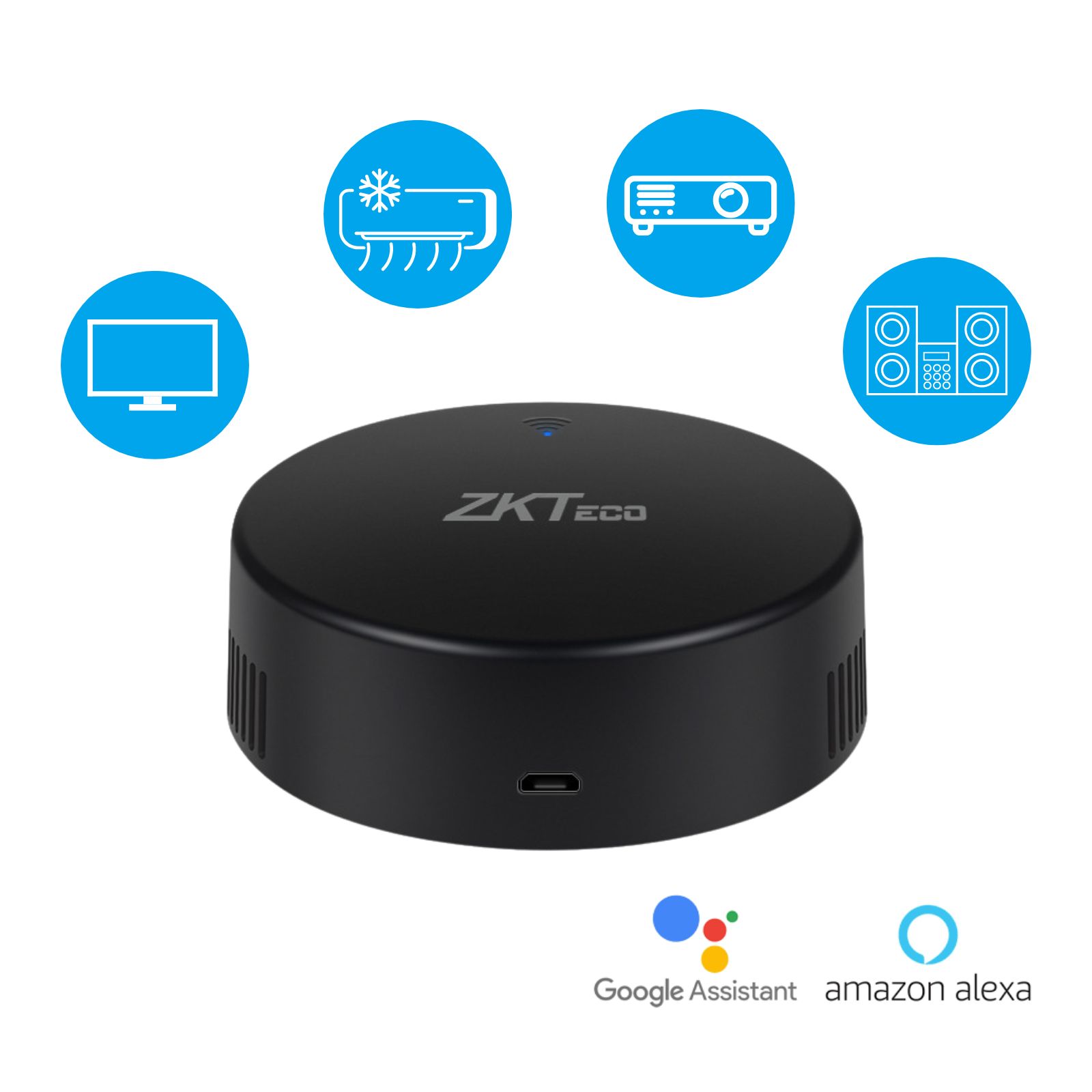 Control remoto inteligente,IR (infrarrojo), compatible con Alexa y Google home Zkteco 