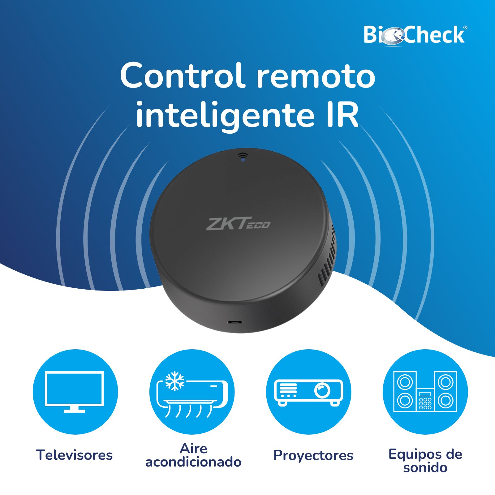Control remoto inteligente,IR (infrarrojo), compatible con Alexa y Google home Zkteco 