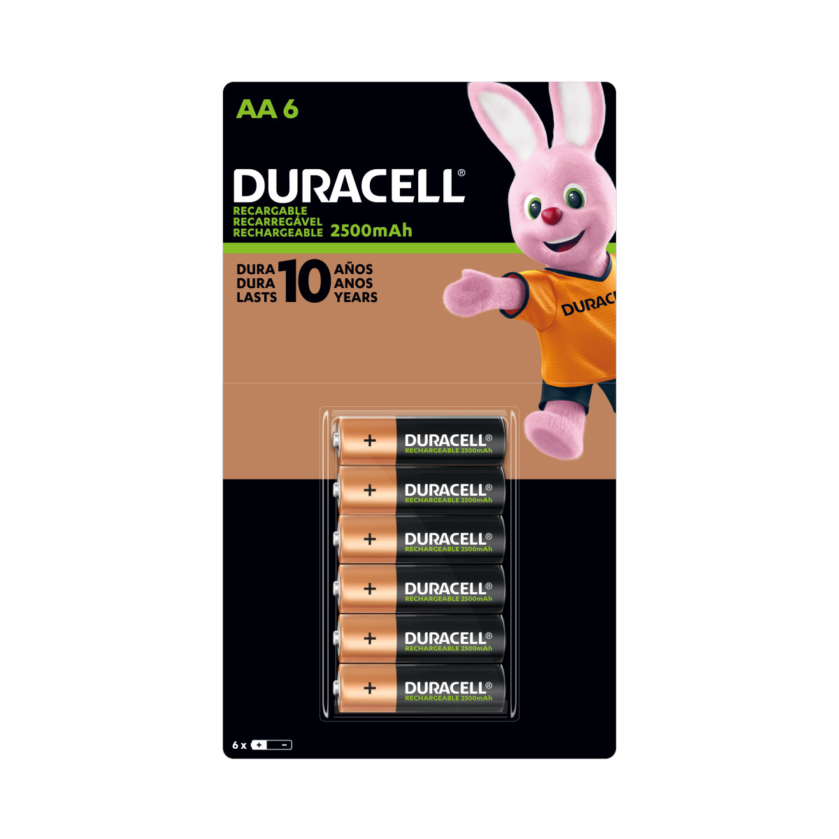 Pilas AA Recargables Duracell 2500 Mah Con 6 Piezas