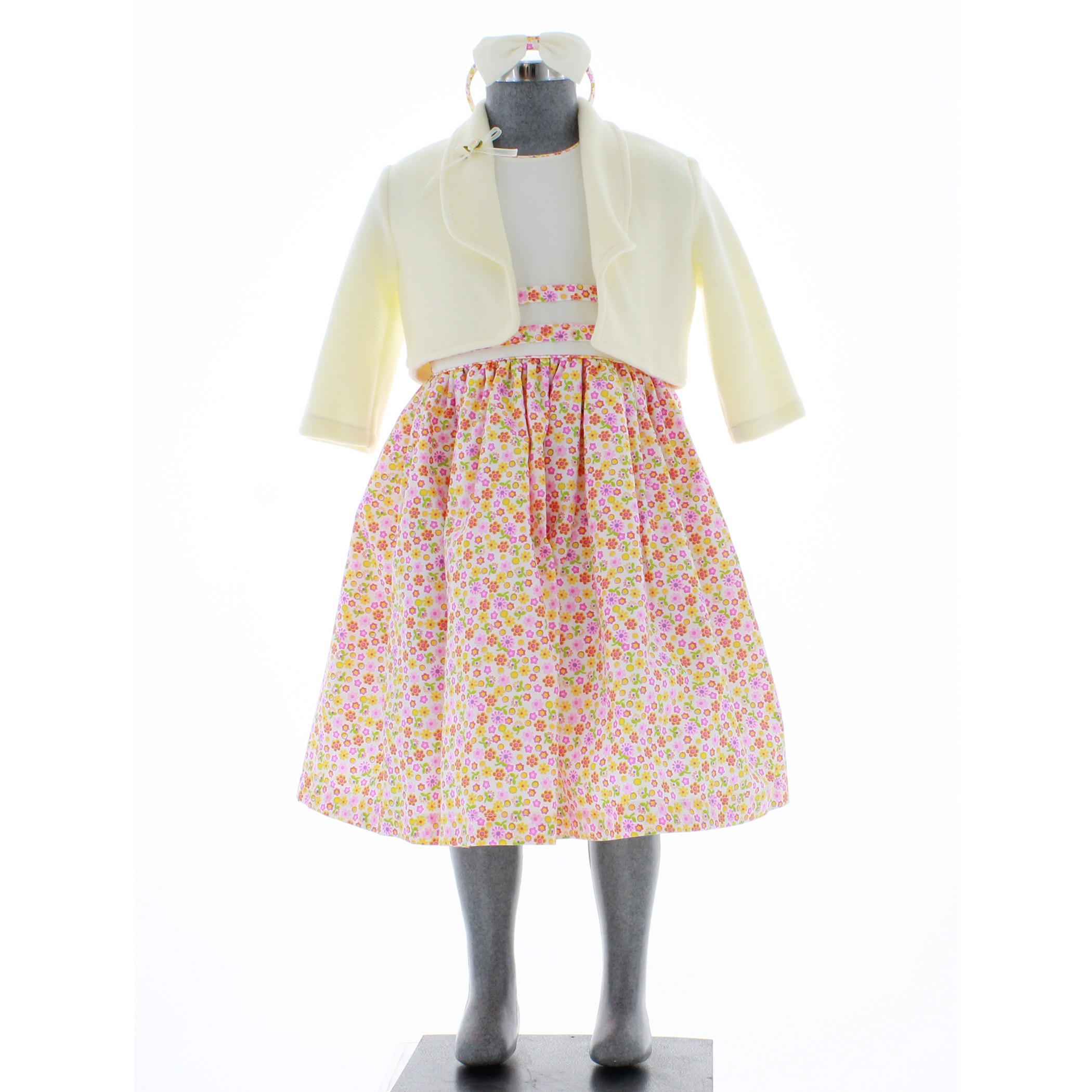 Vestido para Niña Blanco con Bolero 1 a 8 años 3577.