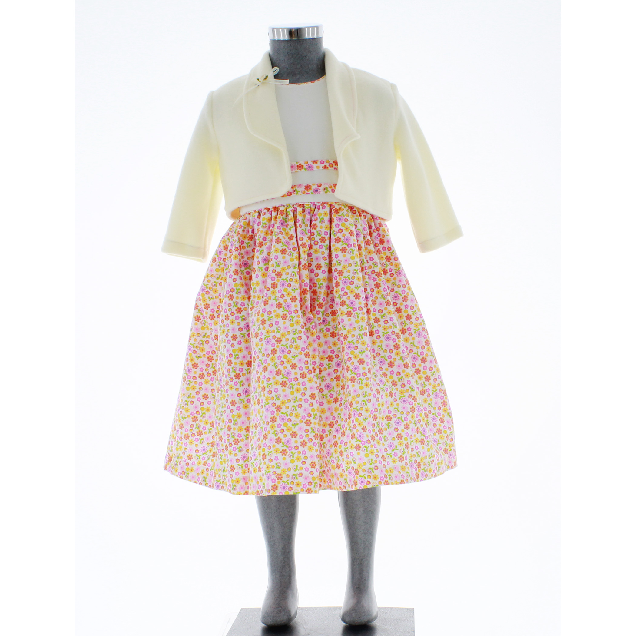 Vestido para Niña Blanco con Bolero 1 a 8 años 3577.