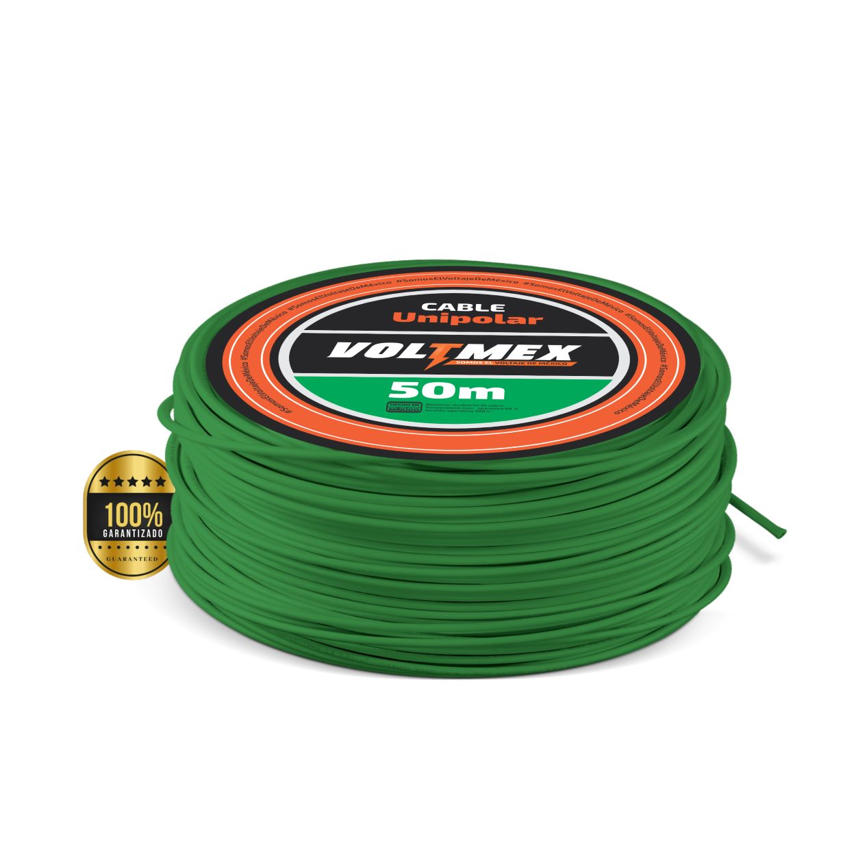 Cable Eléctrico Voltmex Calibre 8 Verde 50 metros