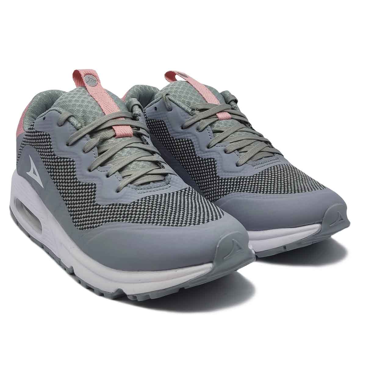 Tenis Pirma 4512 Gris Rosa Mujer Deportivos Válvula Correr