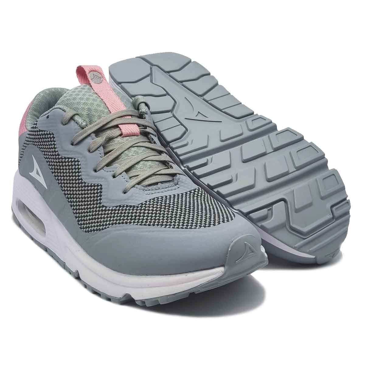 Tenis Pirma 4512 Gris Rosa Mujer Deportivos Válvula Correr
