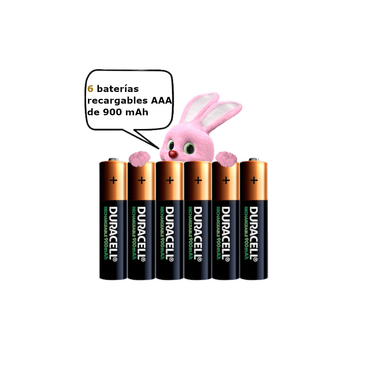 Pilas AAA Recargables Duracell 900 Mah Con 6 Piezas