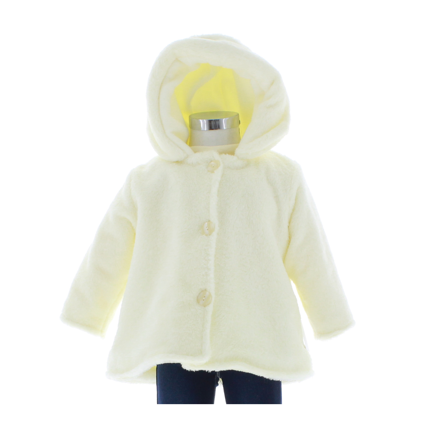 Abrigo Niña color Hueso Bebe Chamarra Tejida 3600 0 A 4 Años.
