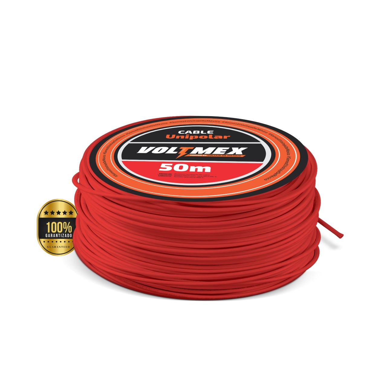 Cable Eléctrico Voltmex Calibre 12 Rojo 50 metros