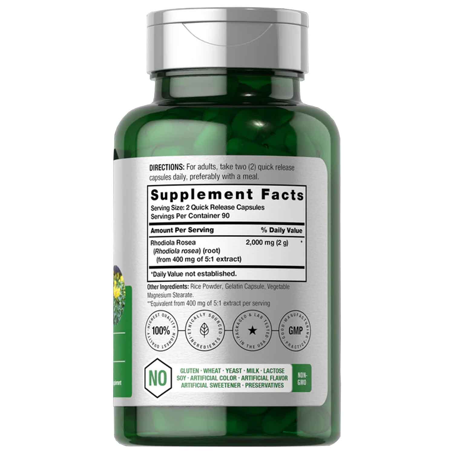 Rhodiola Rosea 2000mg Horbäach 180 capsulas ayuda al Animo, Energia y Salud