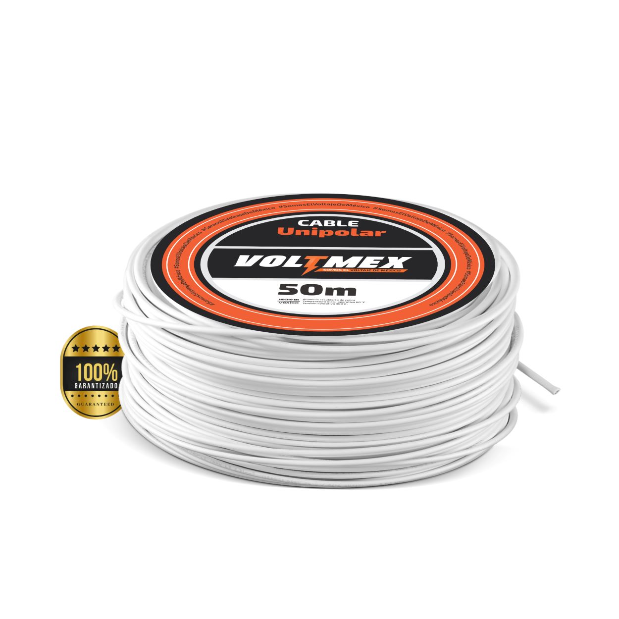 Cable Eléctrico Voltmex Calibre 12 Blanco 50 metros