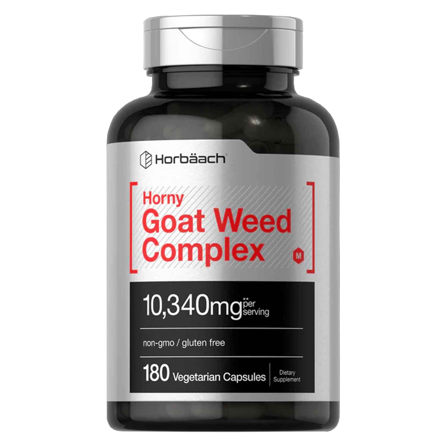 Horny Goat Weed 10,340mg Horbäach 180 capsulas Vitalidad, Libido, Energia 