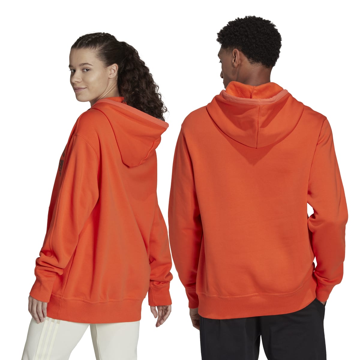 Sudadera Deportiva Unisex adidas BrandLove Fleece Naranja 