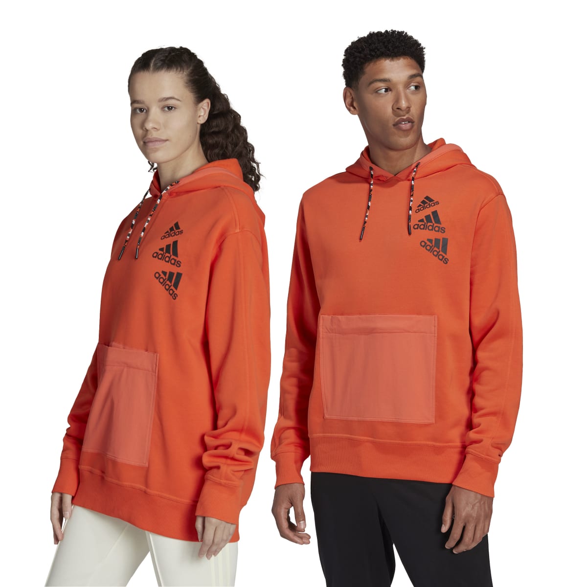 Sudadera Deportiva Unisex adidas BrandLove Fleece Naranja 