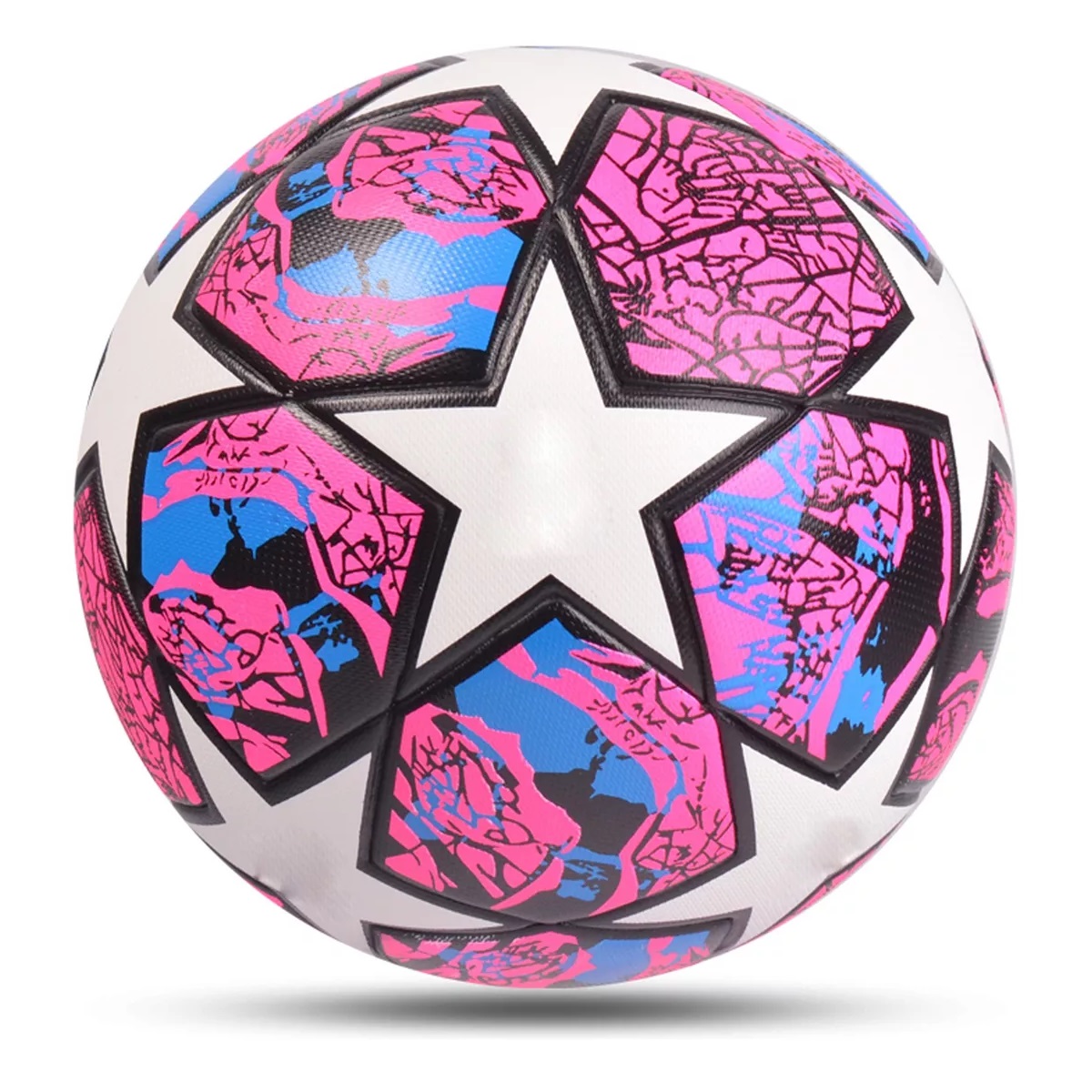 Balón Fútbol Soccer Champions Profesional Estrellas Hibrido Rosa #5