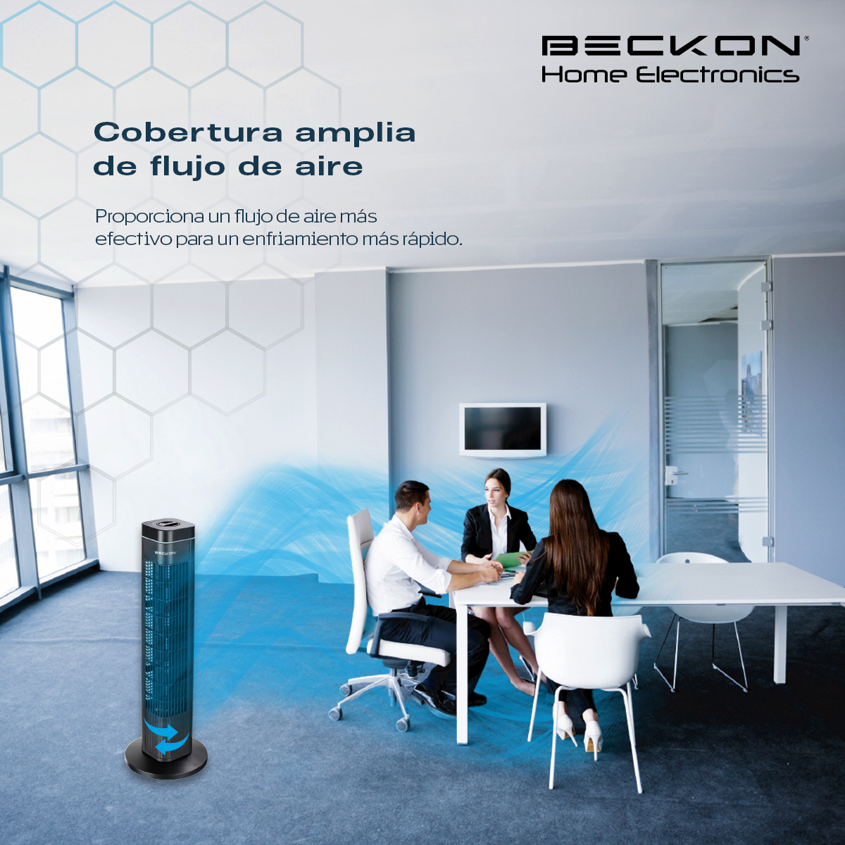 Ventilador De Torre bv-7 silencioso con oscilación 74cm de alto Beckon